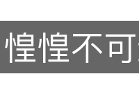 惶惶不可终日